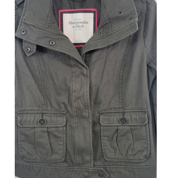 Abercrombie & Fitch Jacket Womens Large Military Boho Grunge Cottagecore Punk - Picture 4 of 10